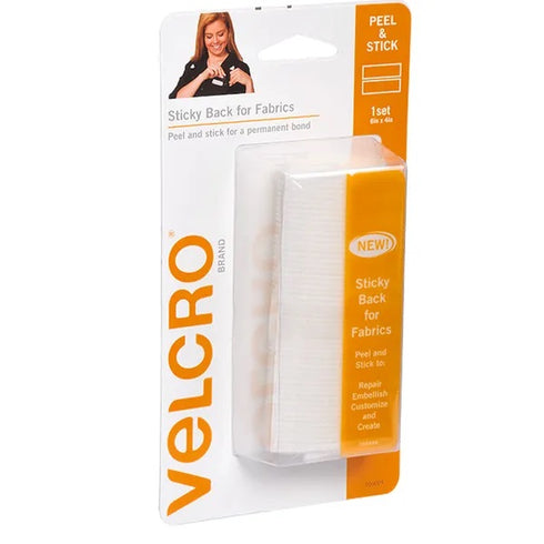 102mm x 152mm White Colour Sticky Back Velcro Tape for Fabrics